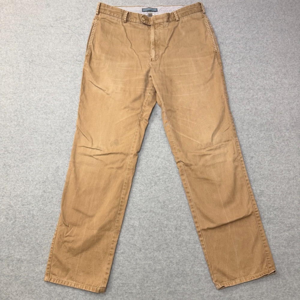 Peter Millar Mens Crown 34x30 Khaki Tan 100% Pima Cotton Straight Leg 100308